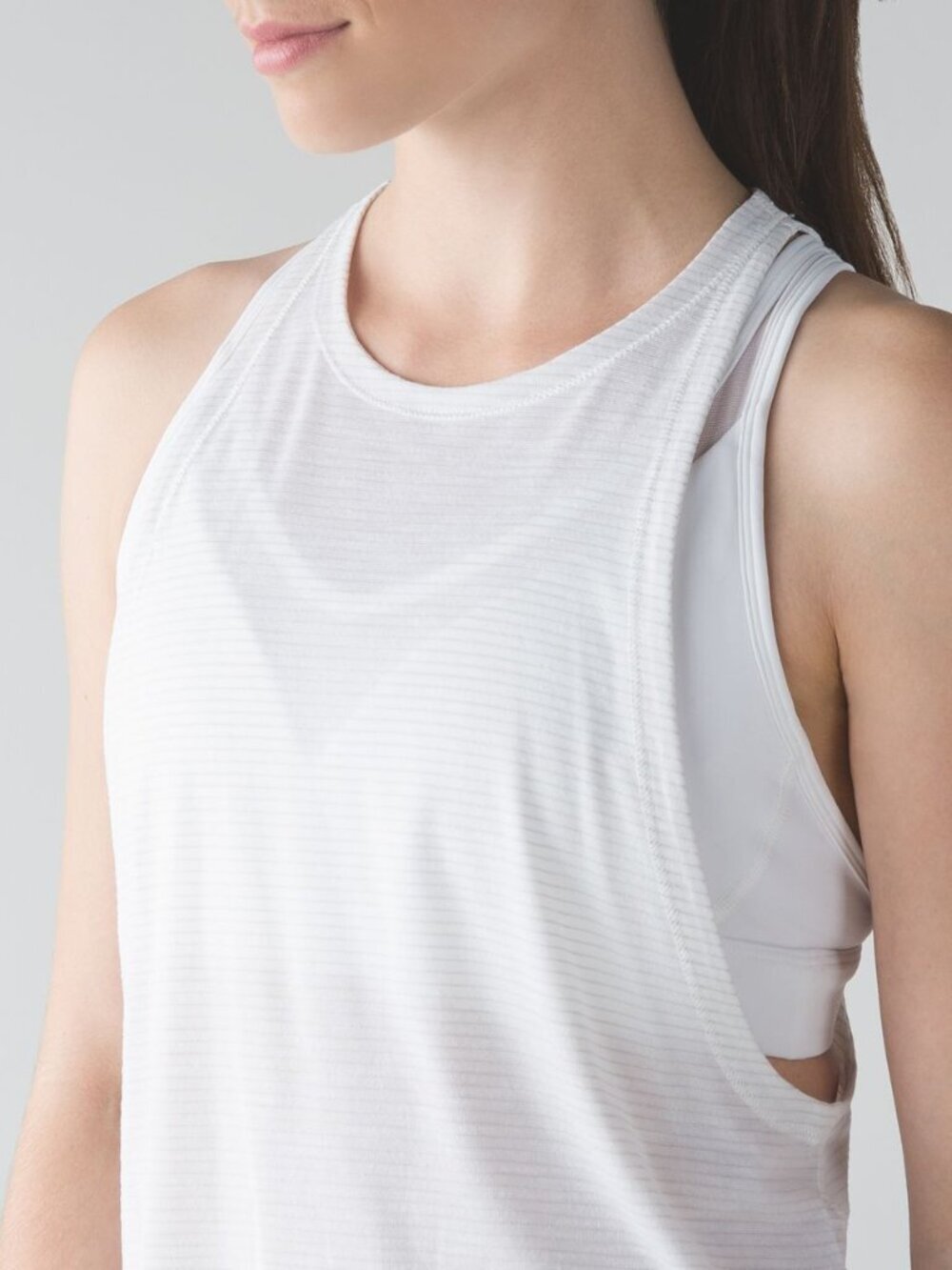 Lululemon Sweat Date Tank Heathered White, White Muscle Tank High Neck